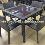 5PCS Outdoor PE Rattan Table Chair Set