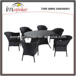 Rattan dining oval table and chairs WJK-TC-11