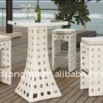 white synthetic modern design rattan bar chair bar stool and bar table