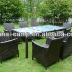 9pcs KD rattan/wicker dining table chair