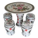 Beautiful Jingdezhen Hand Painted Porcelain Garden Table And Chair Stool Set-GS-01