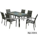 Garden Dining Table Sets PE Rattan Changed Color Rattan-RQ13004