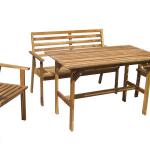 Set of 1 Rectangular Table, 2 Armchairs and 1 Bench