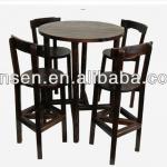 2013 AAA quality carbonized wood bar stool and table wood bar furniture set
