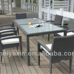 Outdoor rattan furniture patio used dining table and chairs