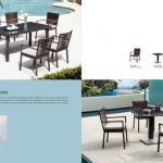 Julie 2014 outdoor Wicker tempered glass dining table and chairs funiture