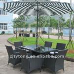 6 seats PE rattan KD table set