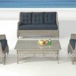4pcs Alum Frame With Cushion Outdoor Rattan Sofa Sets