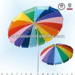 16 Different Colours Panels Rainbow Fibreglass Ribs Aluminum Pole Beach Umbrella