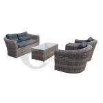 4 Pieces Garden Rattan Furniture Conversation Sofa Set