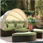 Wicker Sectional Daybed With Canopy