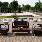 All weather wicker garden sofa set arm chair with table