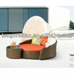 leisure outdoor PE rattan weaving furniture lounge sun bed sofa(TG0051-19)