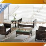 Black pe rattan aluminum furniture sofa set