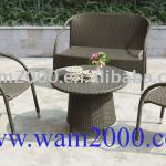 stackable 4pcs pe rattan lounge chair for garden