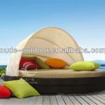rattan sun lounge outdoor folding rounded bed