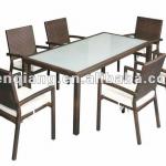PE Rattan Wicker Garden Furniture Outdoor metal dining table and chairs
