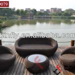 round wicker garden furniture TF-9079, swimming pool sofa-TF-9079