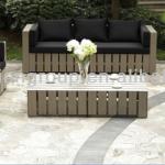 AS-3786 aluminum plastic wood Polywood sofa set with cushion for outdoor