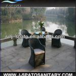 2014 Hang Zhou New Products Simple Poly Coffee Table Rattan Furniture With 4 Sets
