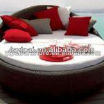 top quality two half round outdoor rattan sun sofa bed