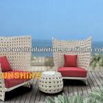 GuandDong White Wide Weave Rattan Furniture