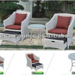 modern sectional KD structure rattan garden furniture, all weather rattan chair with ottoman