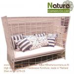 Outdoor Rattan Living Lounge and Rattan Sofa Bed Set-TF