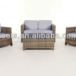Barcelona 4 PC Patio Furniture Outdoor Sofa Set Brown Wicker