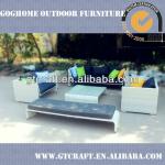 GH-SF-50,Wicker Garden Patio Sofa Set, Rattan Outdoor Restaurant Sofa Chair with Tea/ Coffee Table, 6 Seat Swimming Pool Sofa