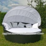 Round Rattan Daybed With Canopy