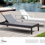 Morocco black and white modern outdoor lounge hotel rattan recliner chaise furniture outdoor-AR-L154A,AR-154B