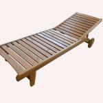 WCD009 Wooden Sun Lounger, Acacia, Oiled finishing.