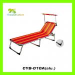 canopy folding aluminium sun beach bed