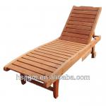 wooden poolside sun lounger