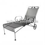 Outdoor Mesh Metal Elegan Chaise Lounge