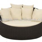2014 Hot sale Elegant black poly rattan round sunbed-SG-7008-1