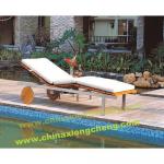 Outdoor adjustable Burma Teak Stainless Steel Lounger SBM001