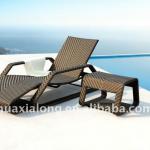 Brown Rattan Color Outdoor Wicker Chaise Lounge-