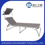 PORTABLE ADJUSTABLE TEXTI-LENE FOLDING BED WITH SUNSHADE/CANOPY-sun lounger with canopy