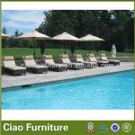 Outdoor sun lounger wicker hotel pool lounger