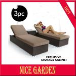 NEW Wicker Rattan Outdoor Furniture Sun Lounge Setting Pool Patio Set-S61701