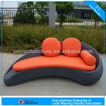 Outdoor rattan chaise lounge beach chair