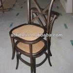 antique wood chair; cross back chair;low back wood dining chair