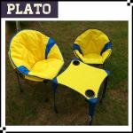 Yellow delicate foldable moon chair, outdoor leisure chair,fabric fishing chair