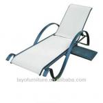 Alum chaise lounge alum frame powder coating with side tray modern sun lounge