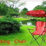 Outdoor Beach Sun Camping Fishing Folding Chair With Shade Canopy Cover