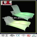 LED illuminated Outdoor White Plastic Beach lounge Chairs-KD-F843C