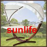 wooden hammock stand with shelter-SLF-C1003