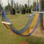Nylon hammock with wooden end-